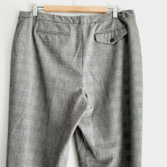 ELLEN TRACY Classic Plaid Glen Check Trousers Dress Pants Gray Sz 12 - Picture 6 of 9